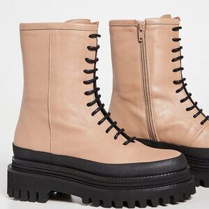 Paloma Barcelo Carine combat boot EU 39 NWOT tan & black with box